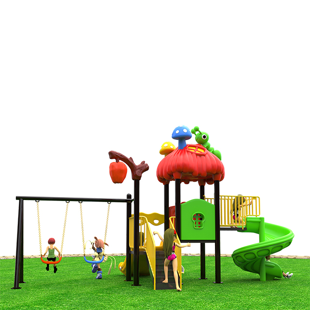 Commercial Children's Outdoor Playground with Swing And Spiral Slide